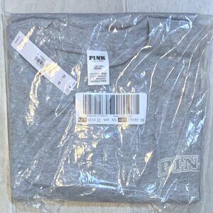 Victoria's Secret PINK Campus Cotton Tee Oversized Short-Sleeve T-Shirt XS Grey